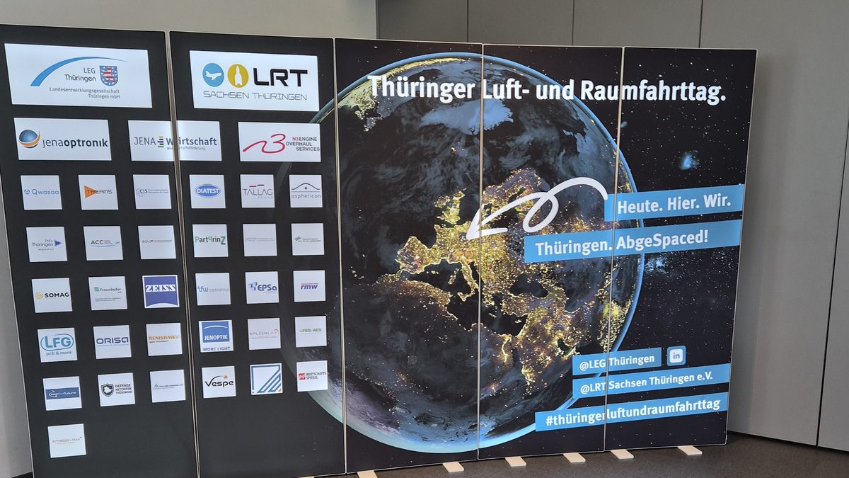 Partner wall of the 1st Thuringian Aerospace Day in Jena